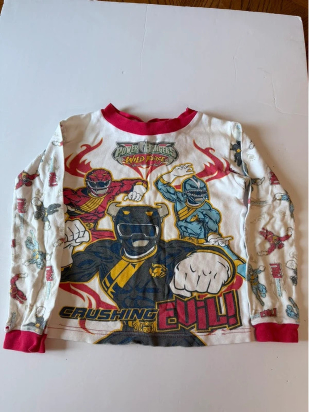 Vintage Power Rangers Wild Force Long Sleeve Pajama Top Size 3T